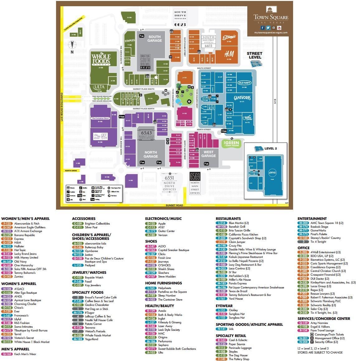 镇中心拉斯维加斯的地图
