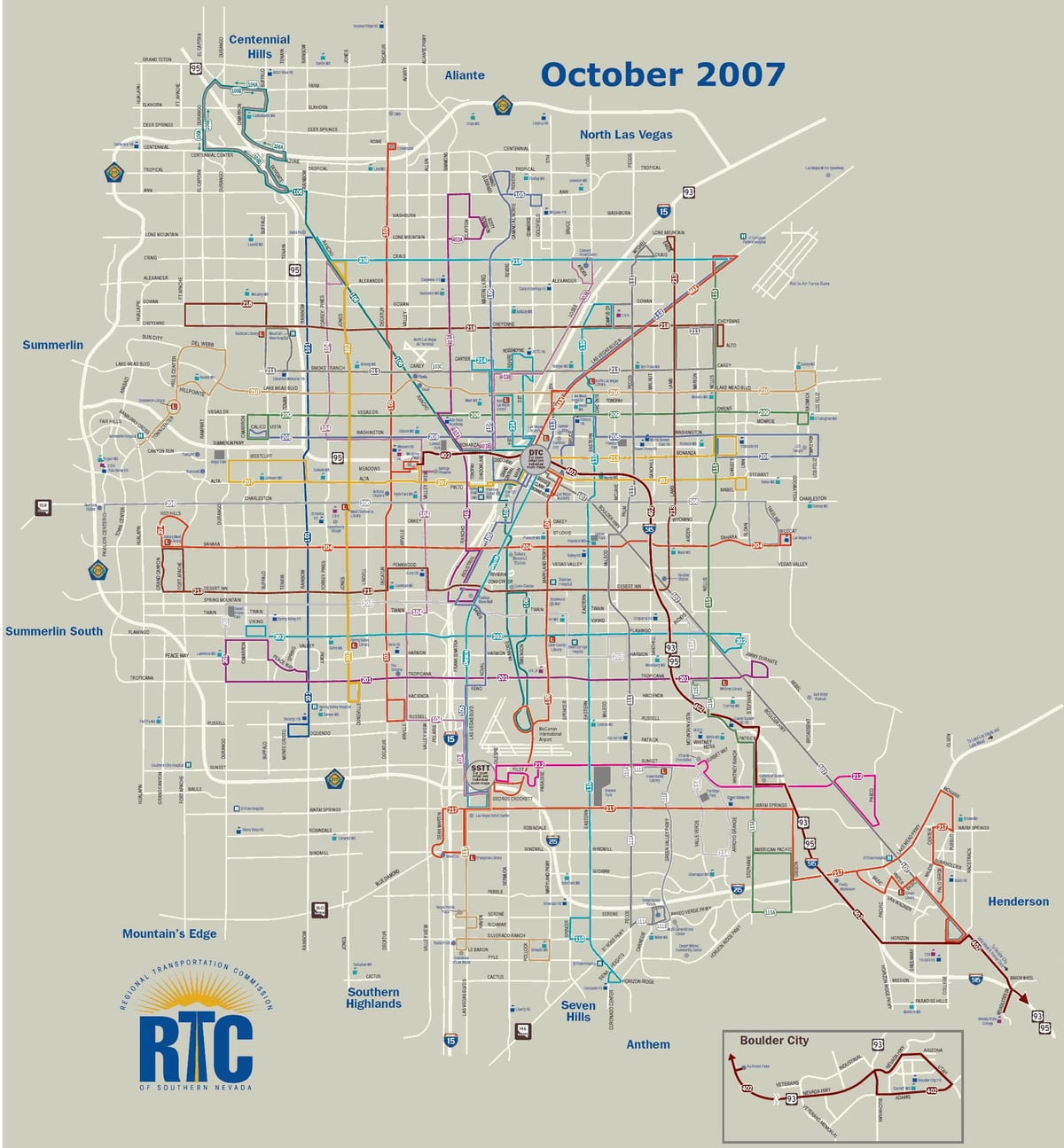 拉斯维加斯的公共汽车路线图